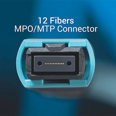 Het lage Koord van het de Vezelflard van PDL Om3, Vrouwelijke het Type B LSZH van MPO Multimode Vezel Optische Kabel
